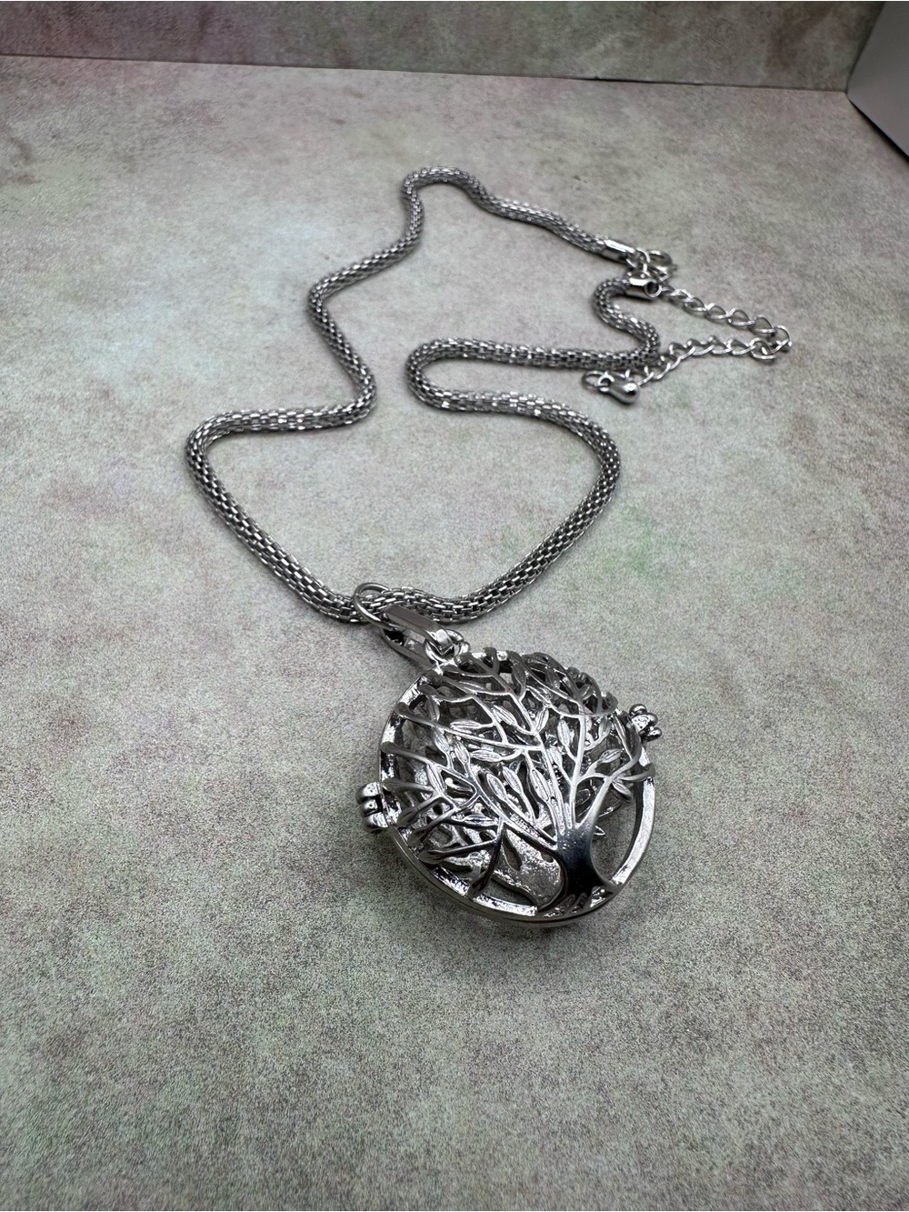 Silver Tree of Life Locket Necklace - Women Jewelry - Picture 2 of 13